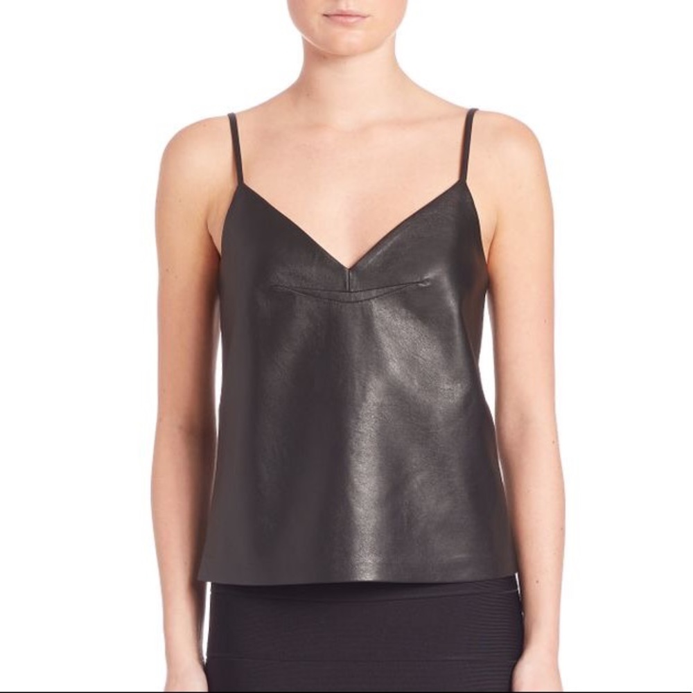 BCBGMAXAZRIA Karissa Faux-Leather Tank stop